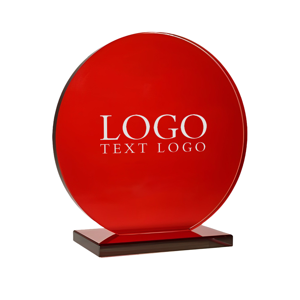 Jade Glass Honorary Circle Award Red With Logo Jade Glass Honorary Circle Award Red With Logo