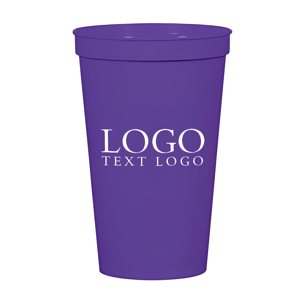 Purple 22 oz Big Game Stadium Cup With Logo