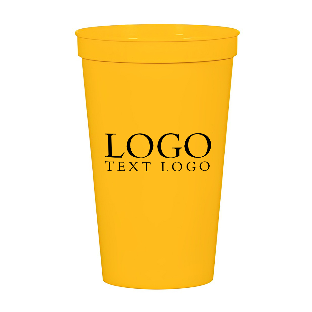 Yellow 22 oz Big Game Stadium Cup With Logo