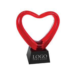 Personalized Engraved Glass Red Heart Award  