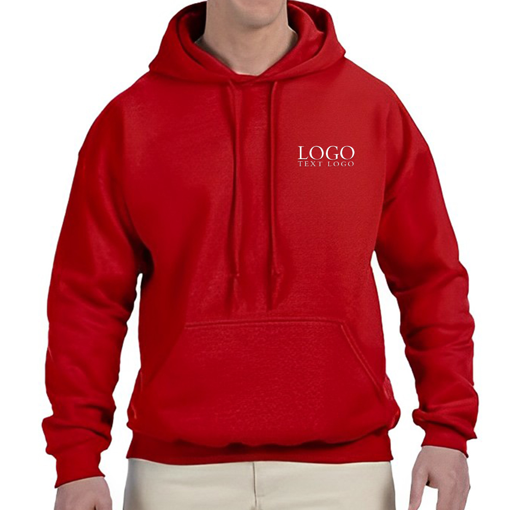 Red Adult DryBlend Hooded Sweatshirt With Logo
