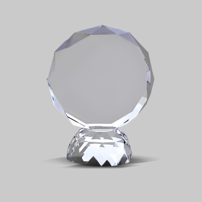 Crystal Faceted Circle Award