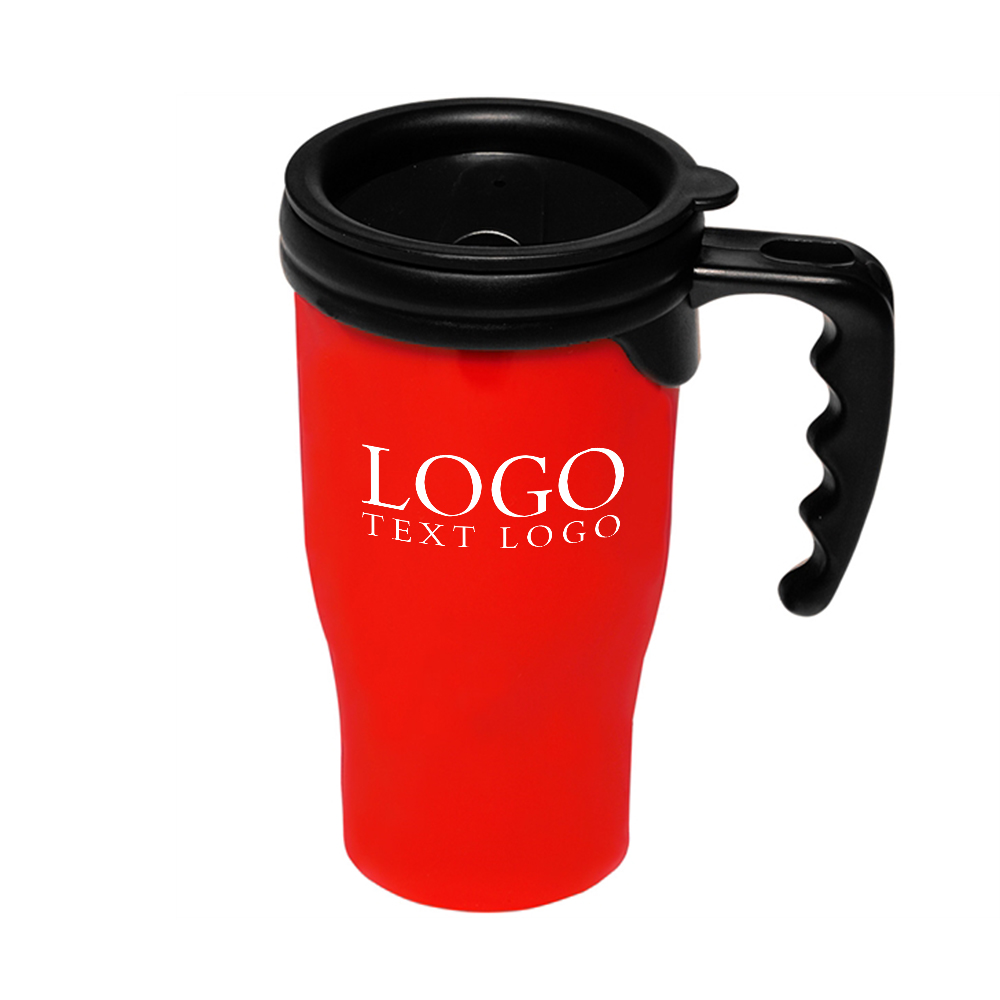 Custom Plastic Coffee Cups Red Logo