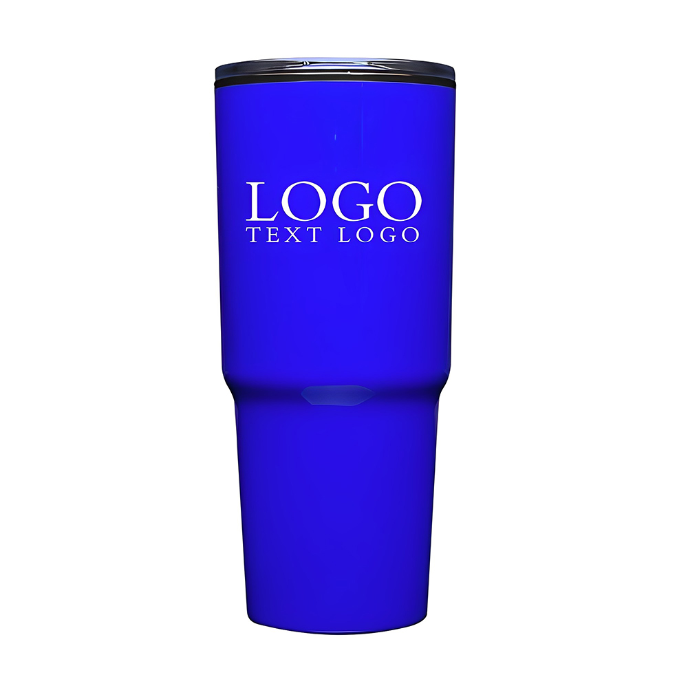 Custom Plastic Coffee Cups Blue Logo