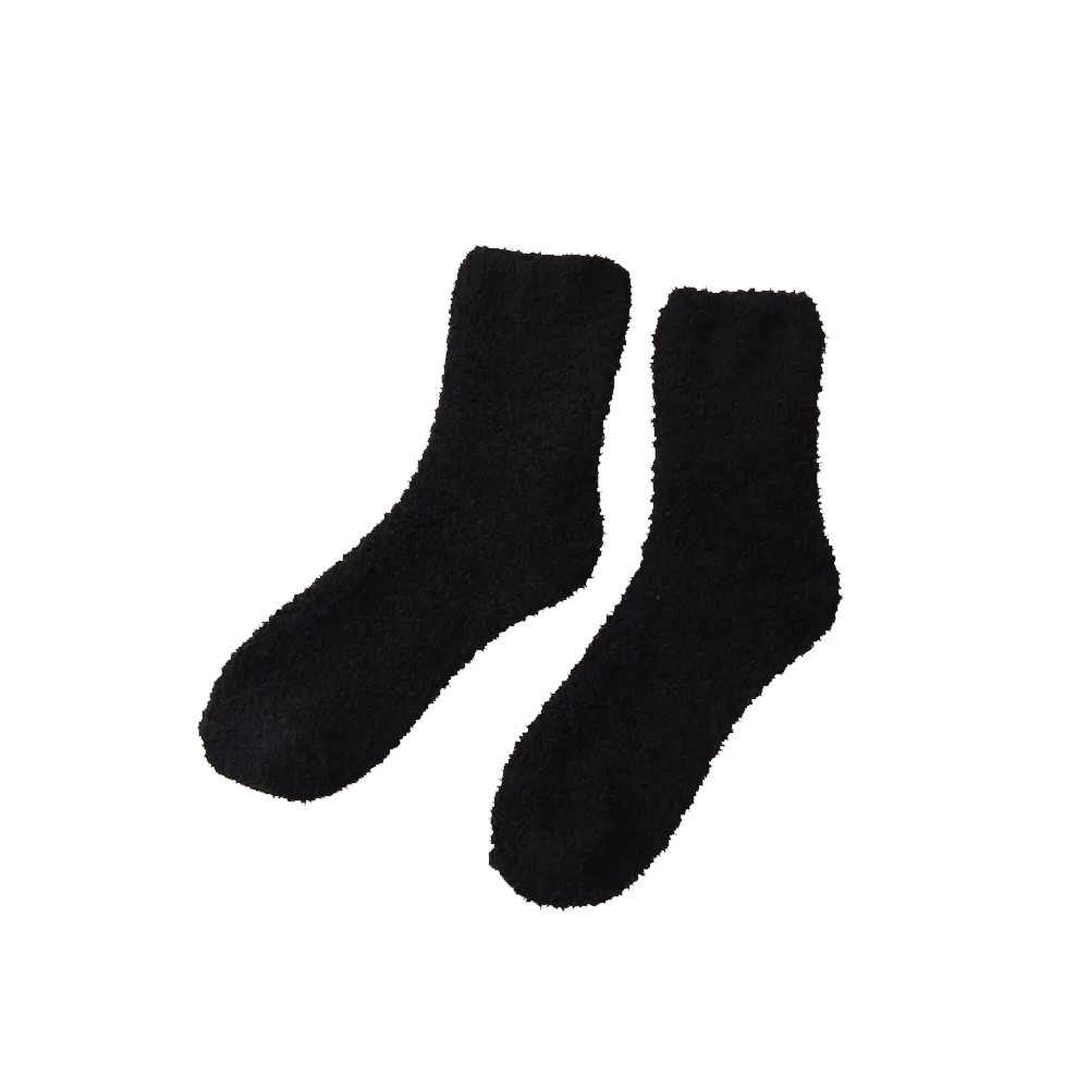 Personalized Fuzzy Ankle Socks Black