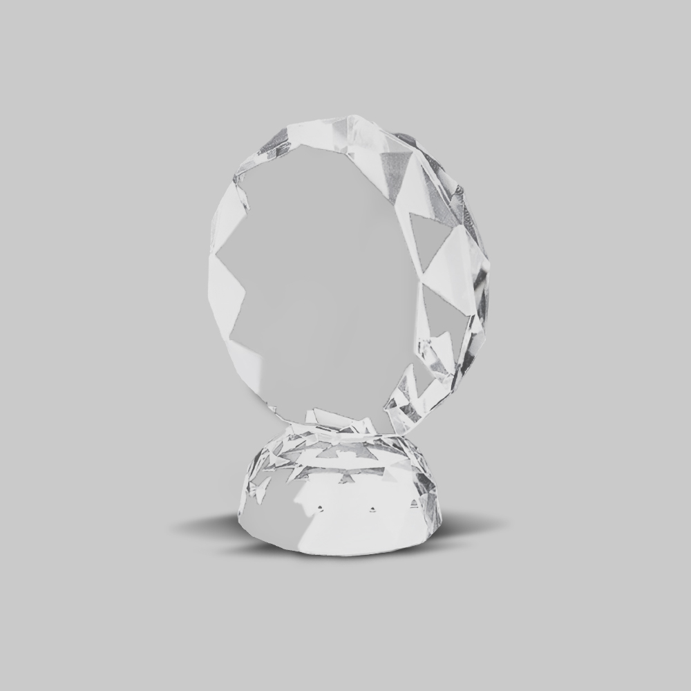 Custom Faceted Circle Crystal Awards Side Custom Faceted Circle Crystal Awards Side