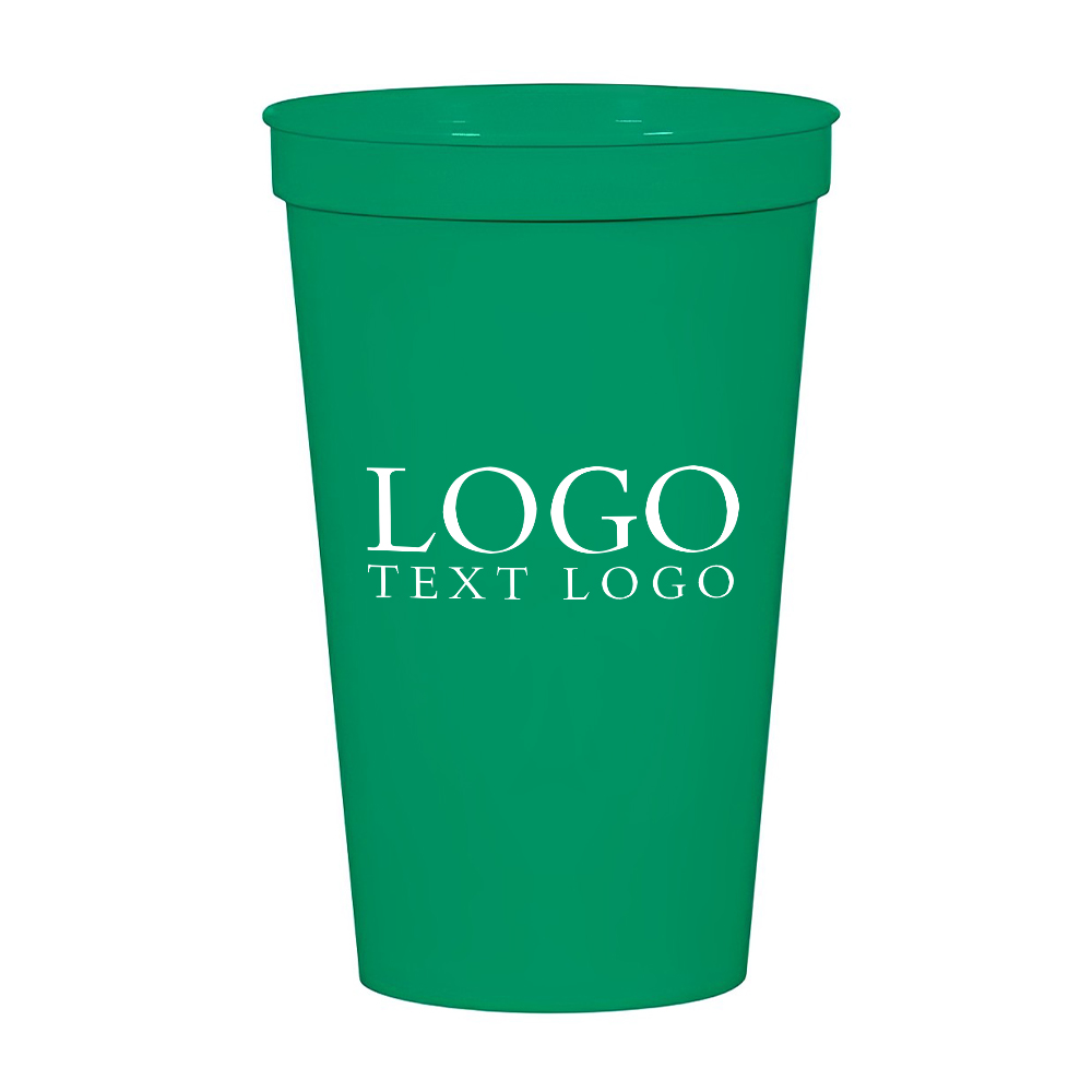 Green 22 oz Big Game Stadium Cup With Logo