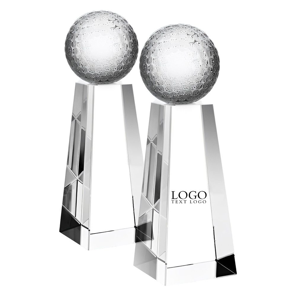 Crystal Glass Golf Ball with Tall Base Personalized Crystal Glass Golf Ball with Tall Base Personalized