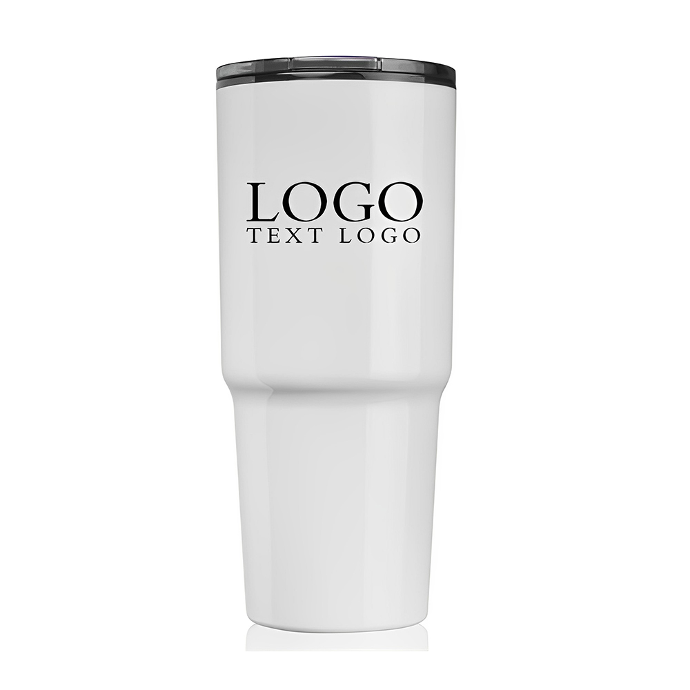 Custom Plastic Coffee Cups White Logo