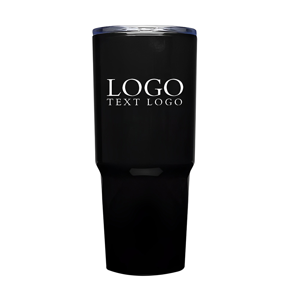 Custom Plastic Coffee Cups Black Logo