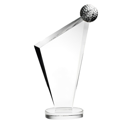 Conception Golf Crystal Glass Award With Custom Name