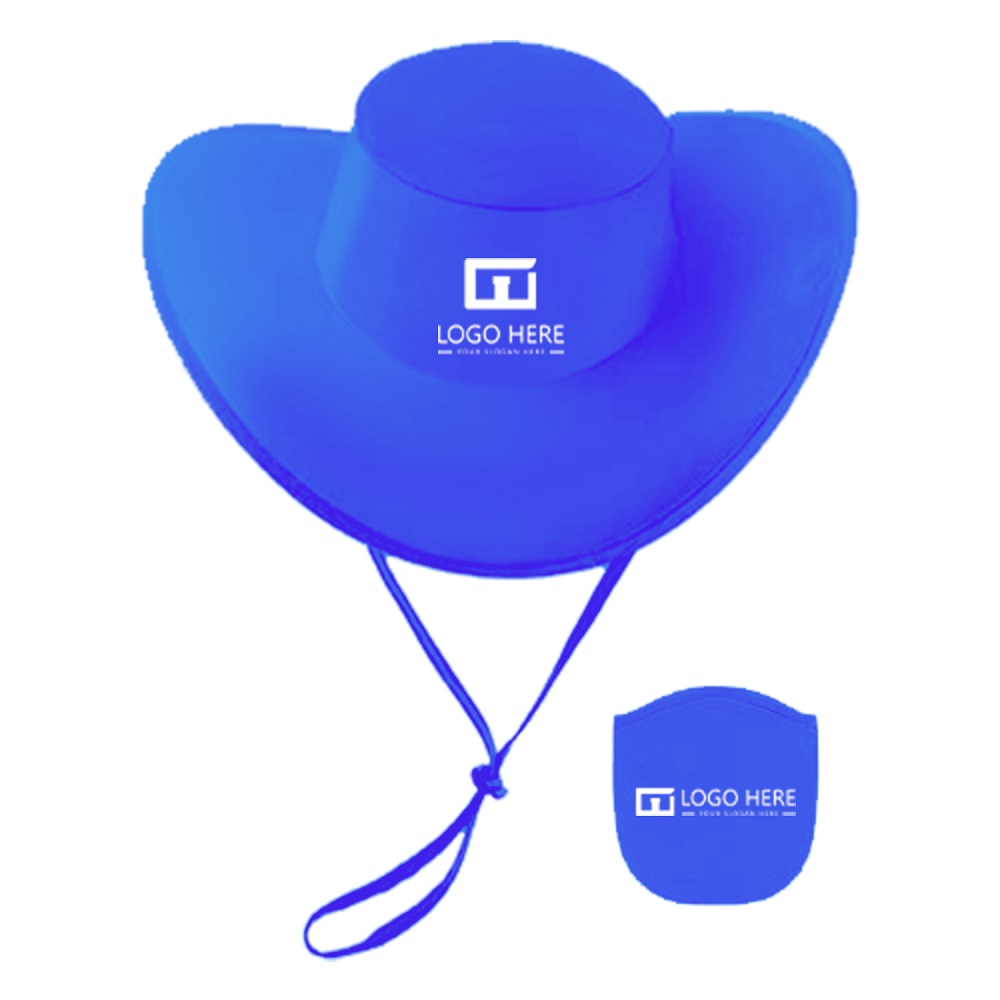 Blue Custom foldable cowboy hats With Logo