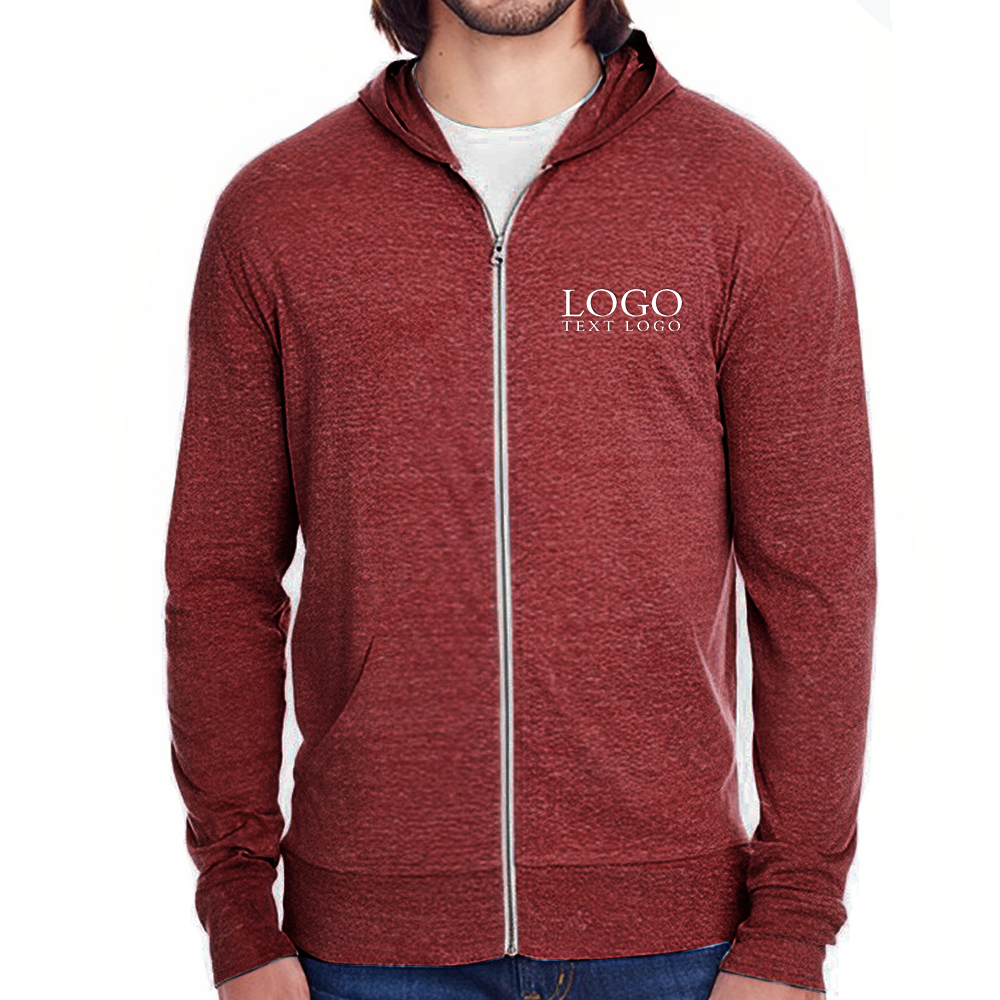 Cardinal Black Triblend Unisex Triblend Full-Zip Light Hoodies With Logo Cardinal Black Triblend Unisex Triblend Full-Zip Light Hoodies With Logo
