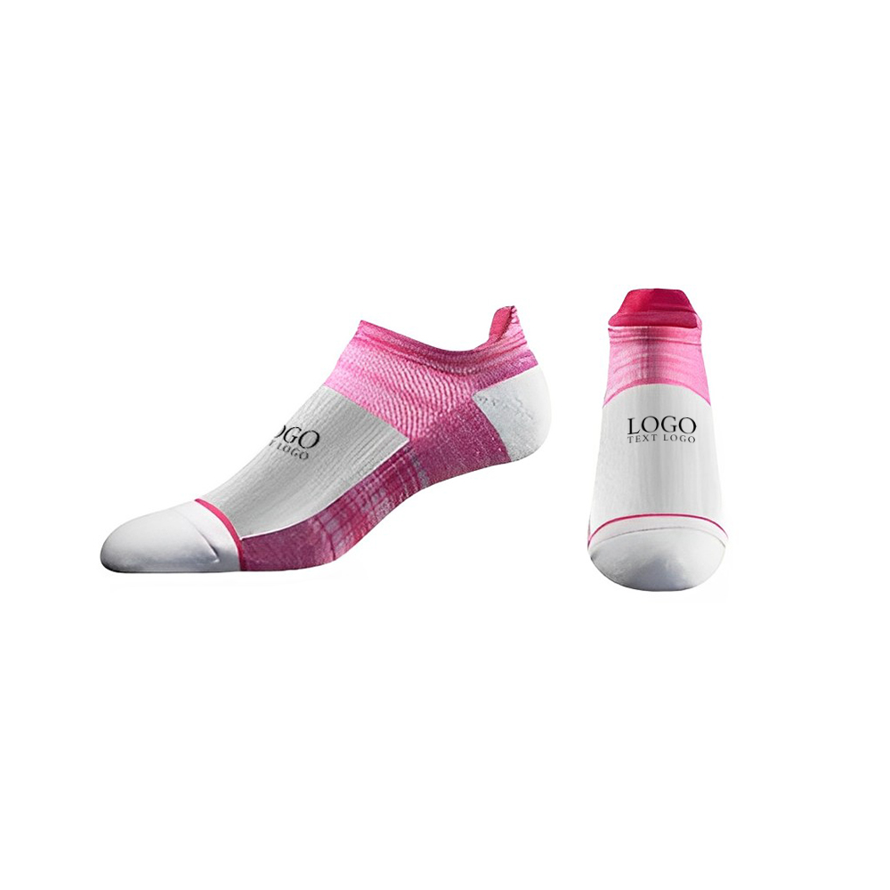 Classic Casual Printed Low Cotton No show Socks Pink With Logo