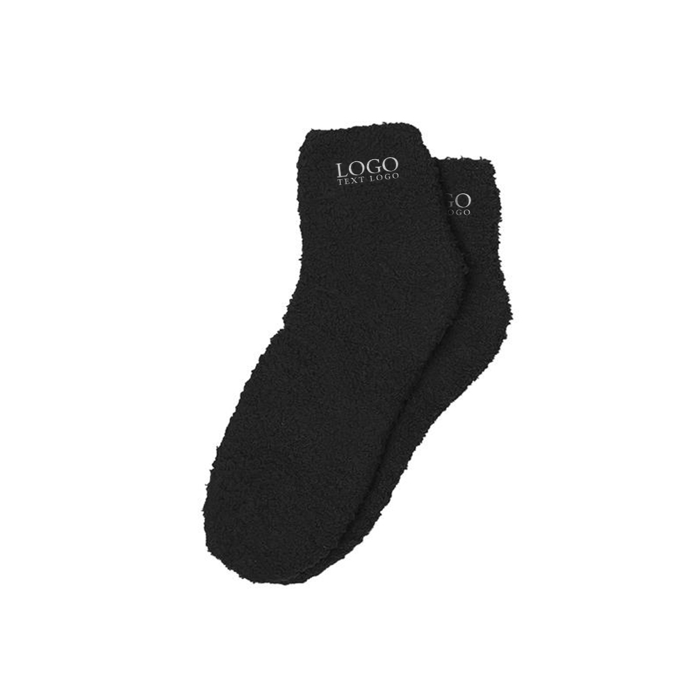 Fuzzy Socks Black With Logo