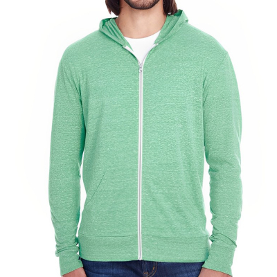 Marketing Threadfast Apparel Unisex Hoodie Triblend Full-Zip Light Sweatshirt