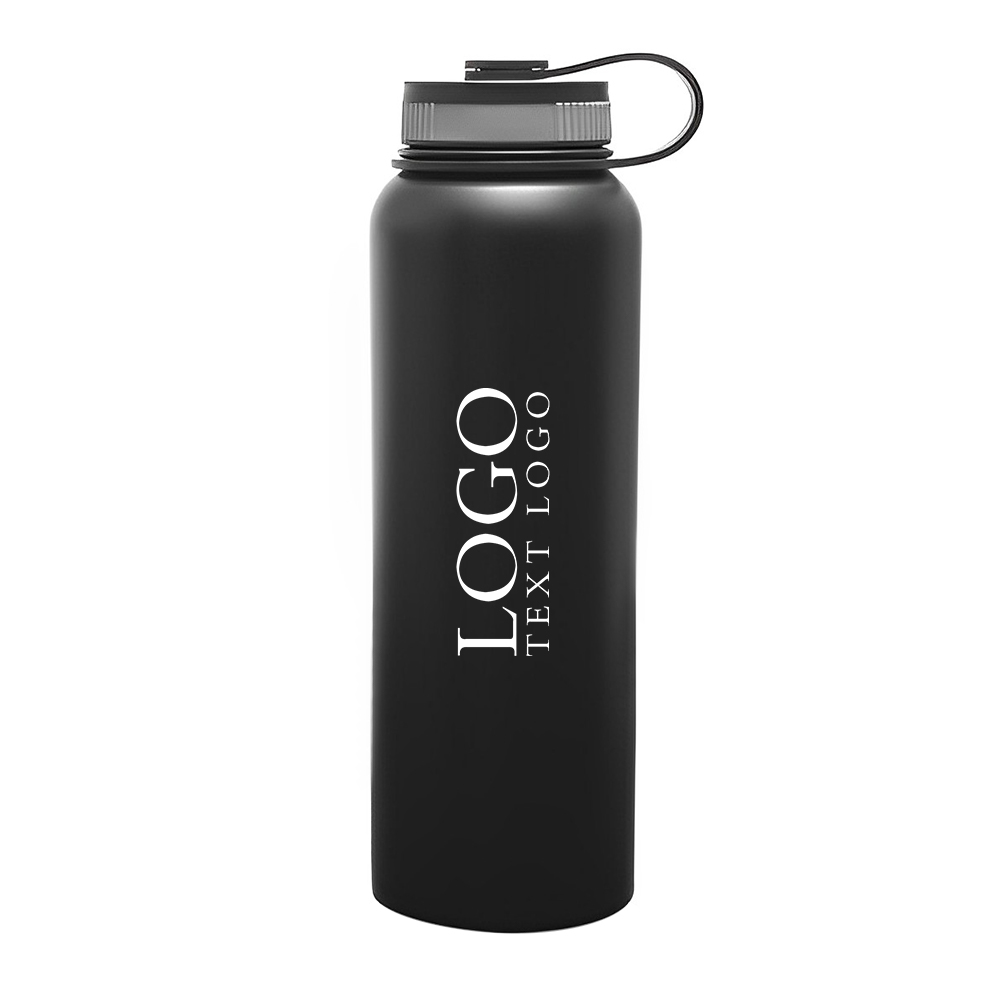 Large Capacity Water Bottles Black Logo