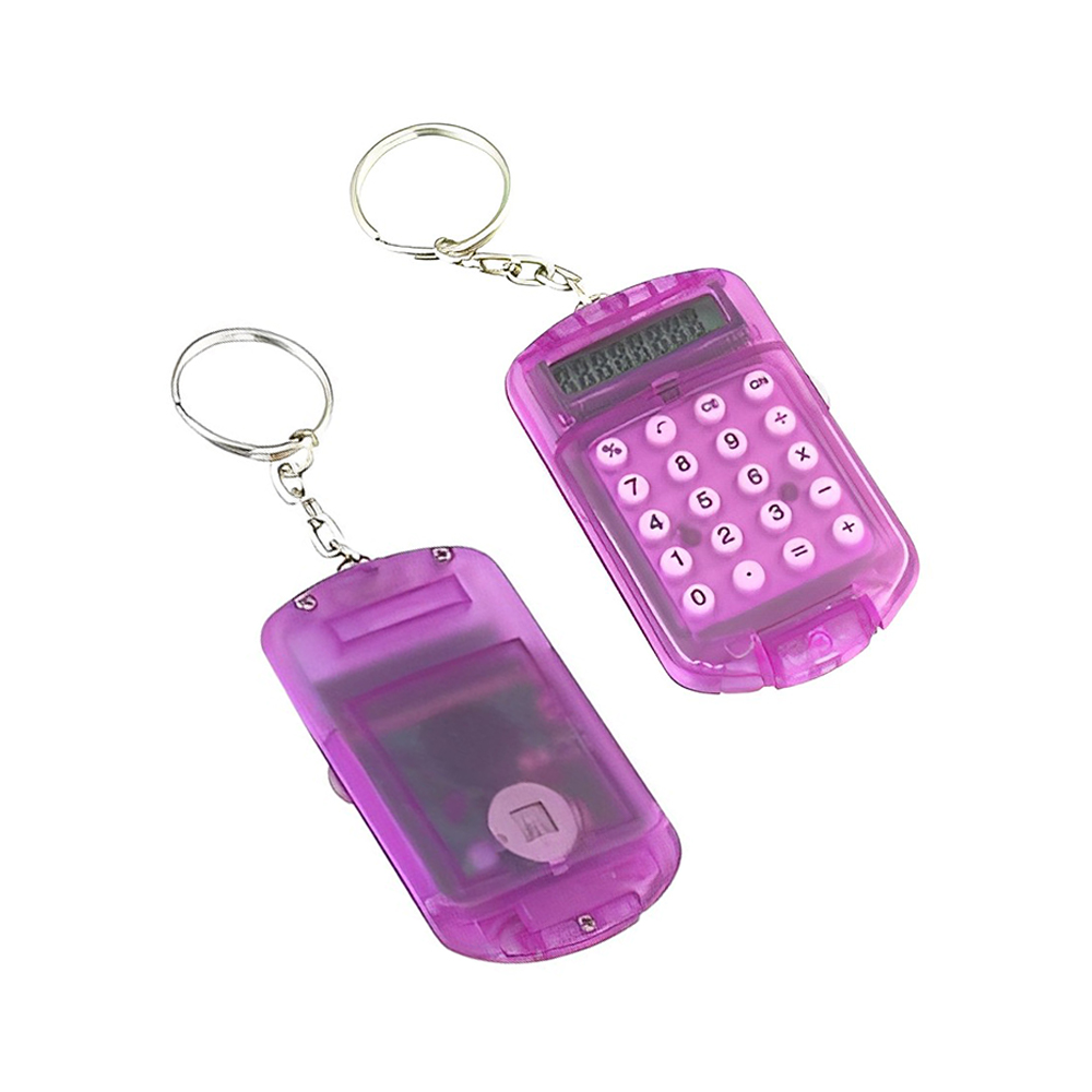 Mini Calculator With Key Ring Purple Color