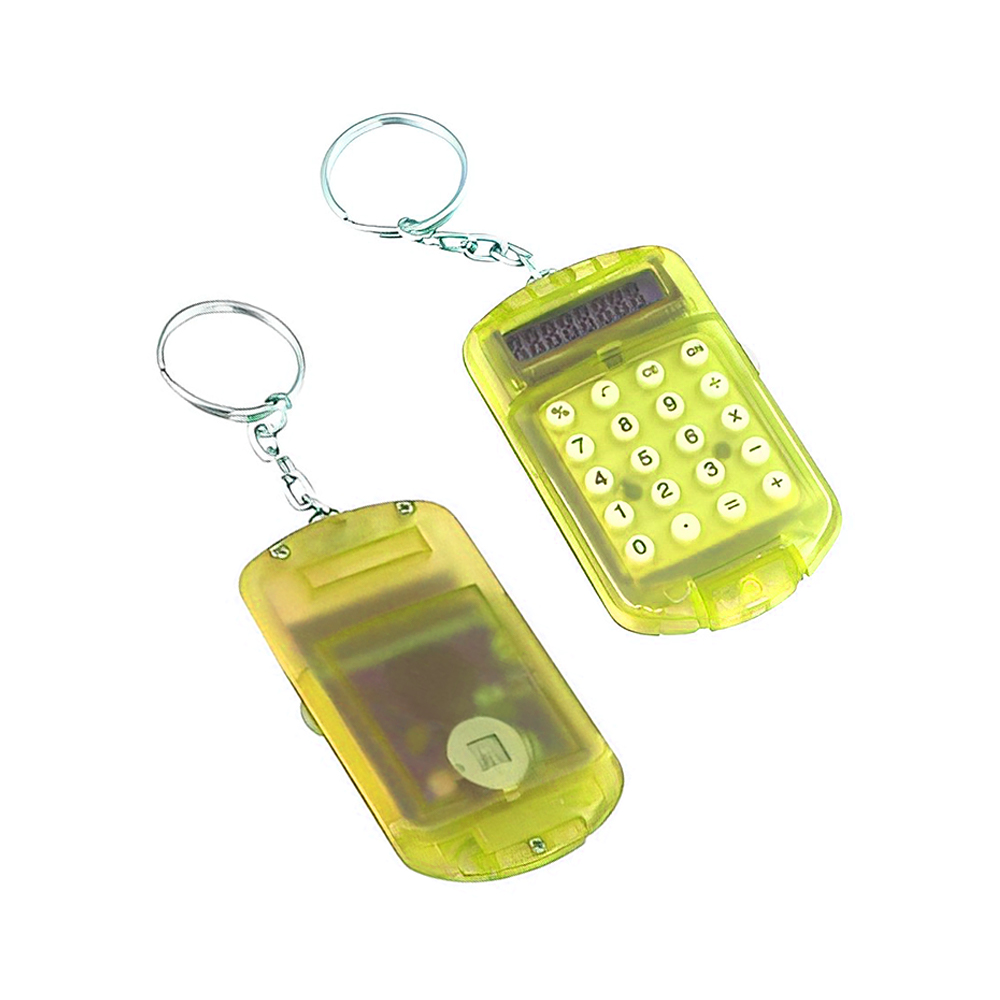 Mini Calculator With Key Ring Yellow Color
