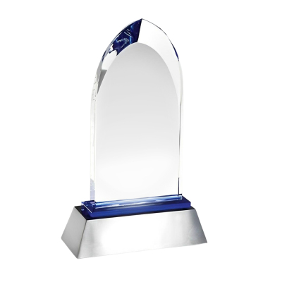 Personalized Optic Crystal Blue Dignity Award