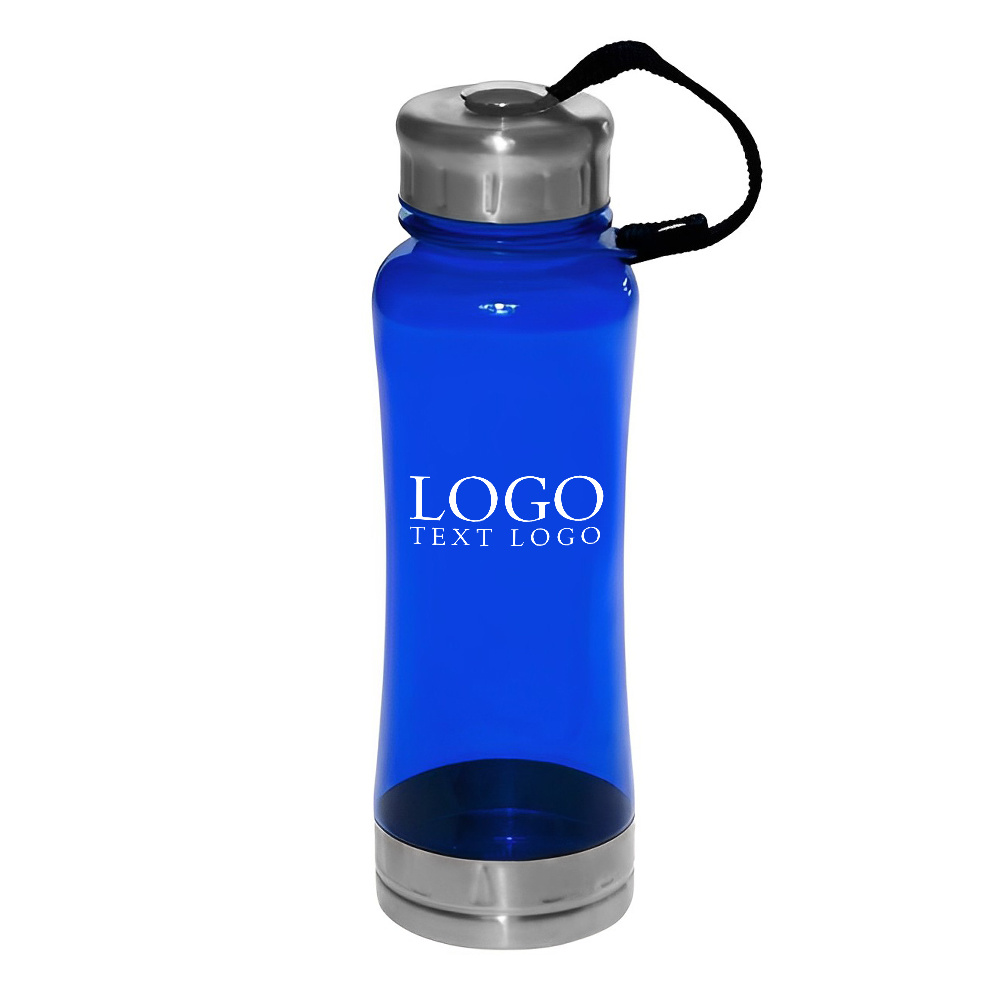 Plastic Water Bottles Blue Logo