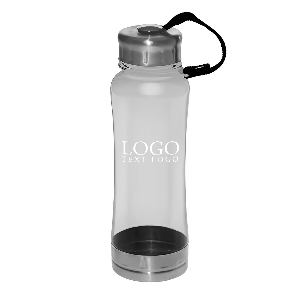 Plastic Water Bottles Gray Logo