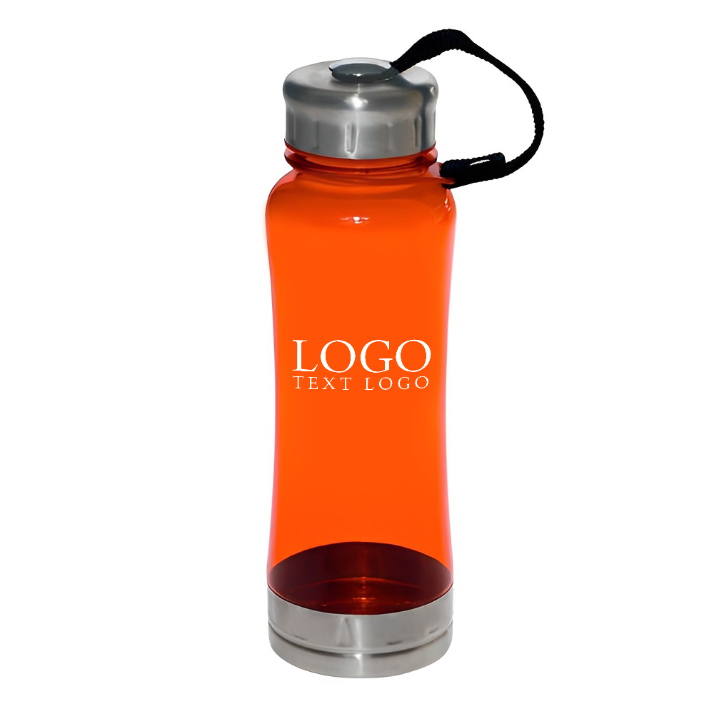 Plastic Water Bottles Orange Logo