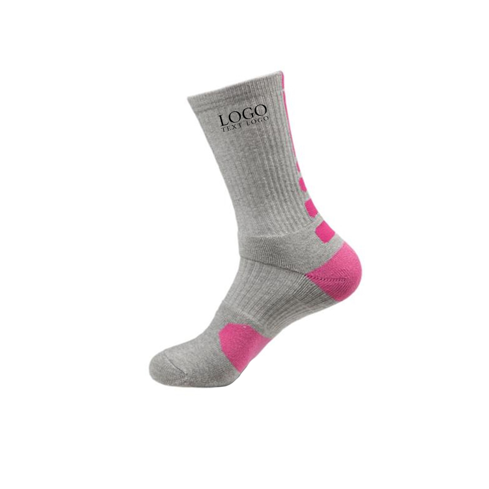 Premium Sport Breathable Sock Pink With Logo