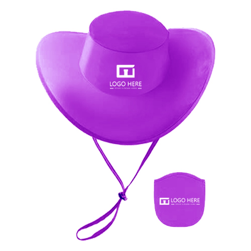 Purple Custom foldable cowboy hats With Logo