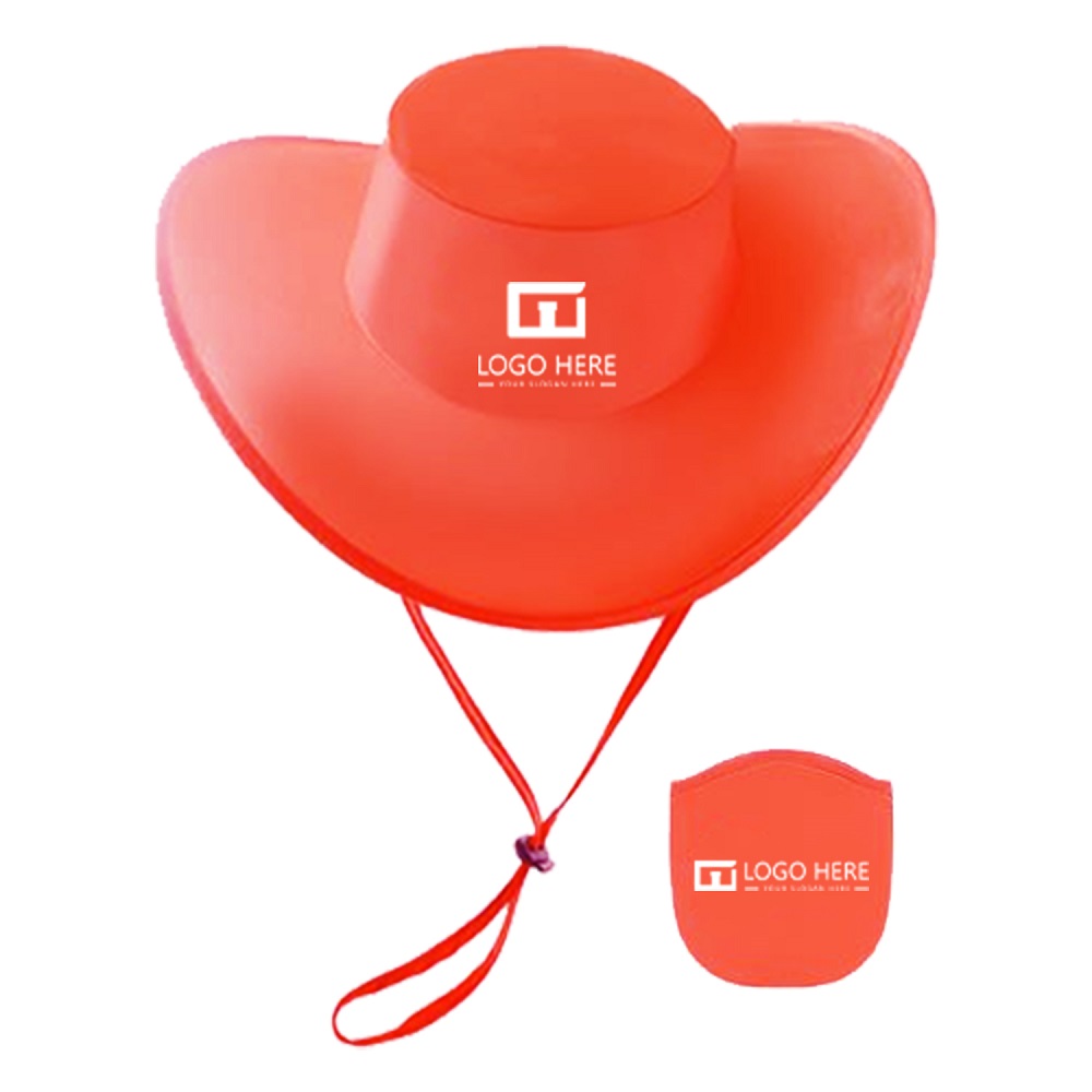 Red Custom foldable cowboy hats With Logo