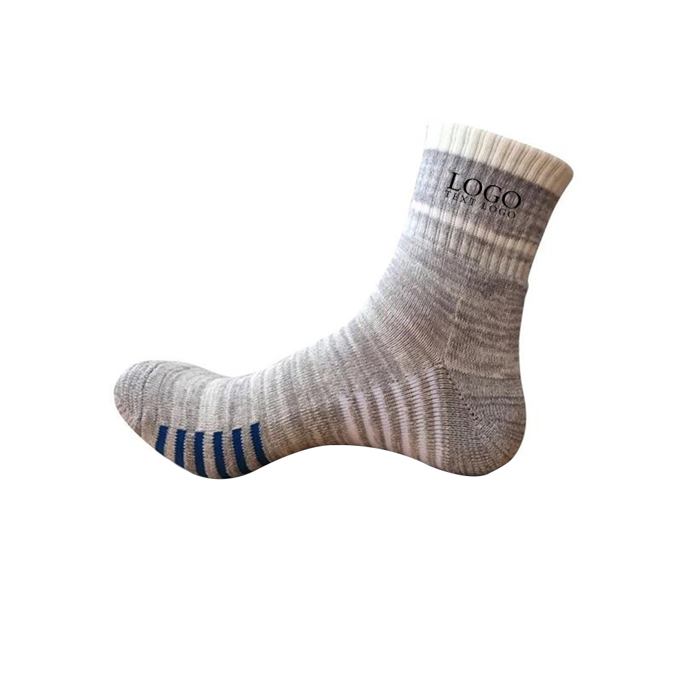 Sports Quarter Mid Calf Socks Gray With Logo