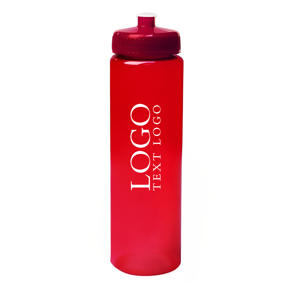 Sports Water Bottles Red Logo