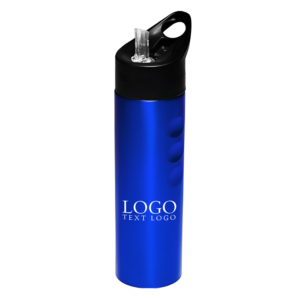Stainless Steel Water Bottles Blue Logo