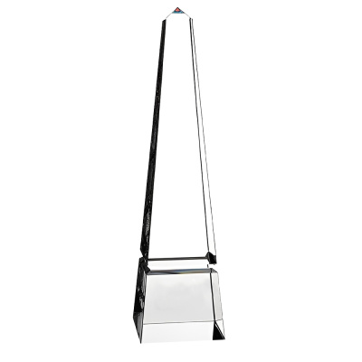 Obelisk Shape Crystal Award With Custom Logo