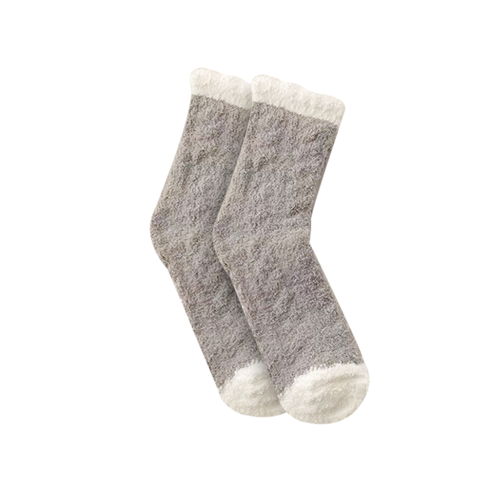 Fuzzy Warm Slipper Socks Brown