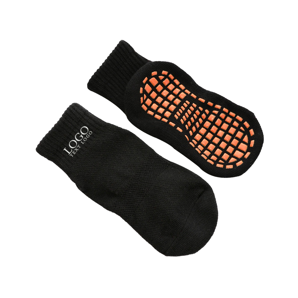 Black Mesh Breathable Trampoline Socks With Logo