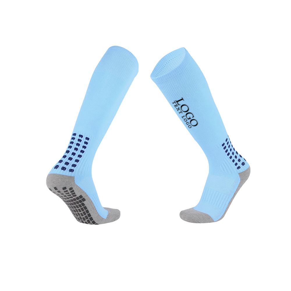 Blue Knee High Sports Compression Socks With Logo