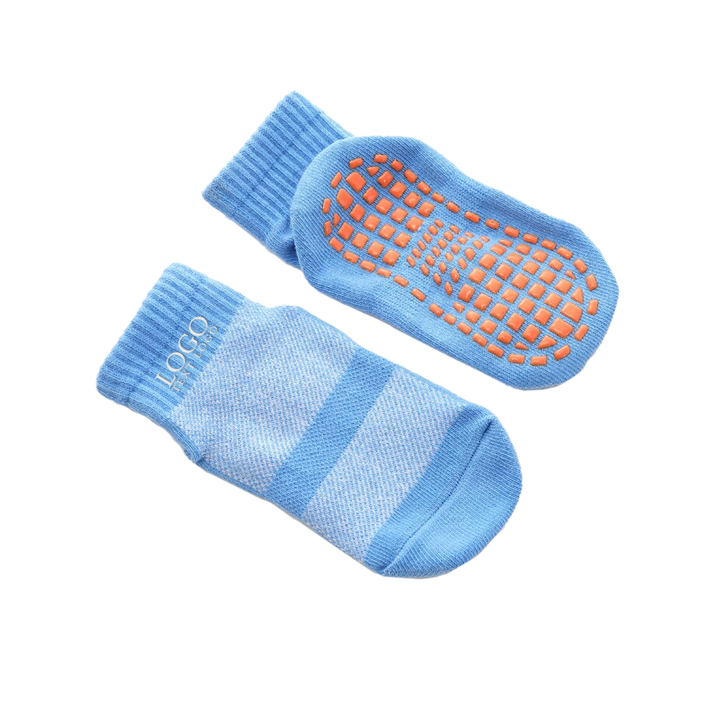 Blue Mesh Breathable Trampoline Socks With Logo