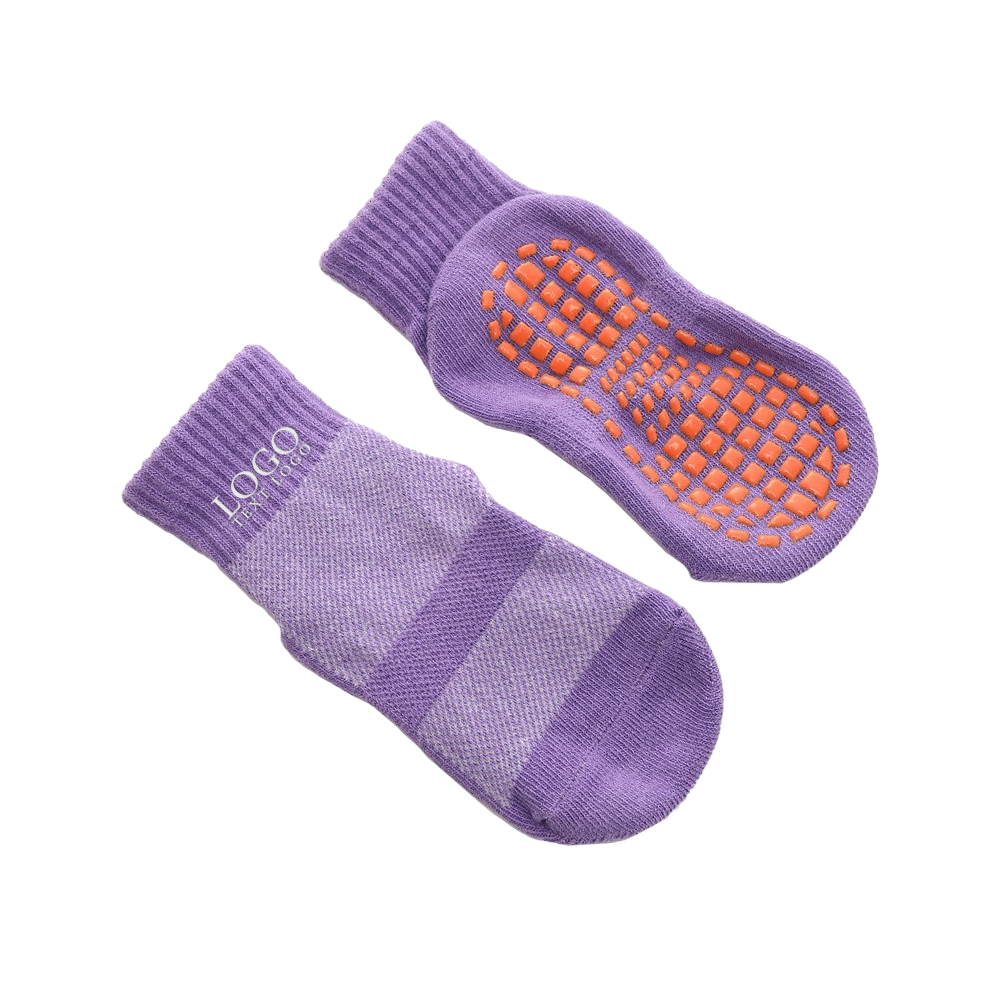 Purple Mesh Breathable Trampoline Socks With Logo