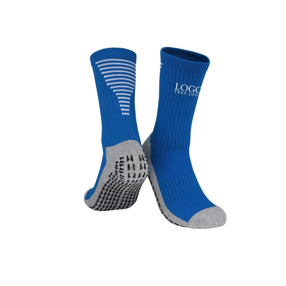 Blue Gripper Athletic Non-Slip Socks With Logo