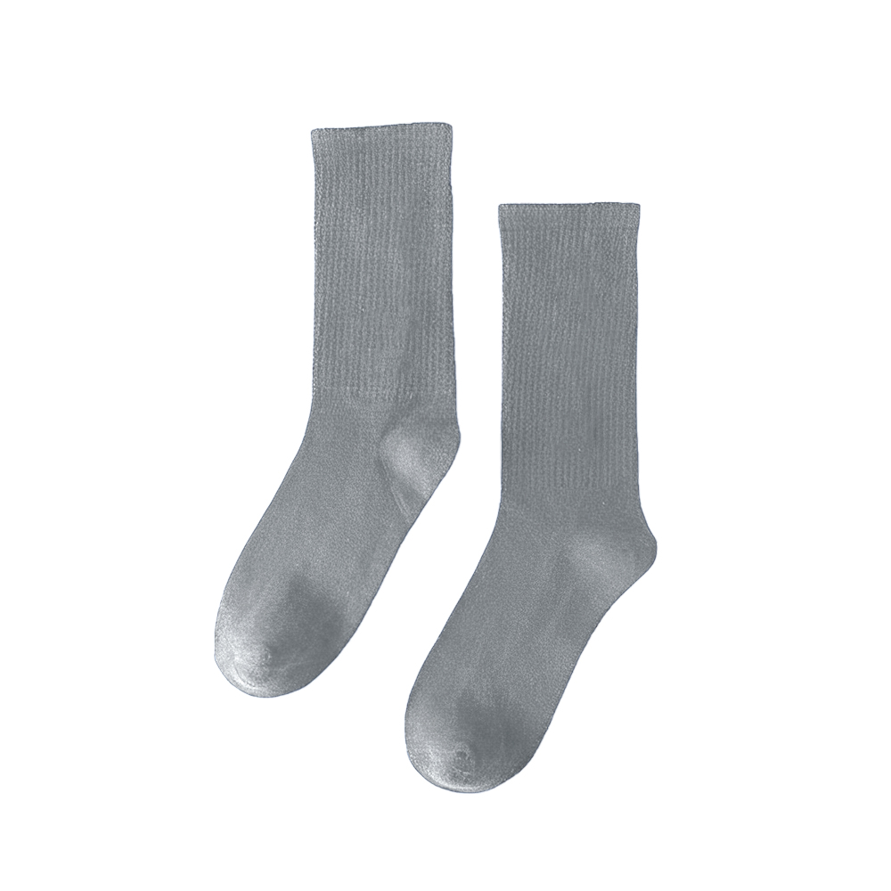 Full Cushion Crew Socks with Knit-In Logo Gray