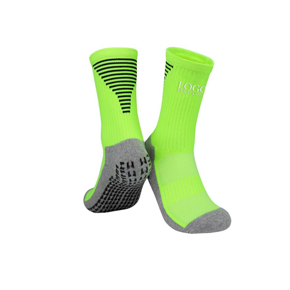 Green Gripper Athletic Non-Slip Socks With Logo