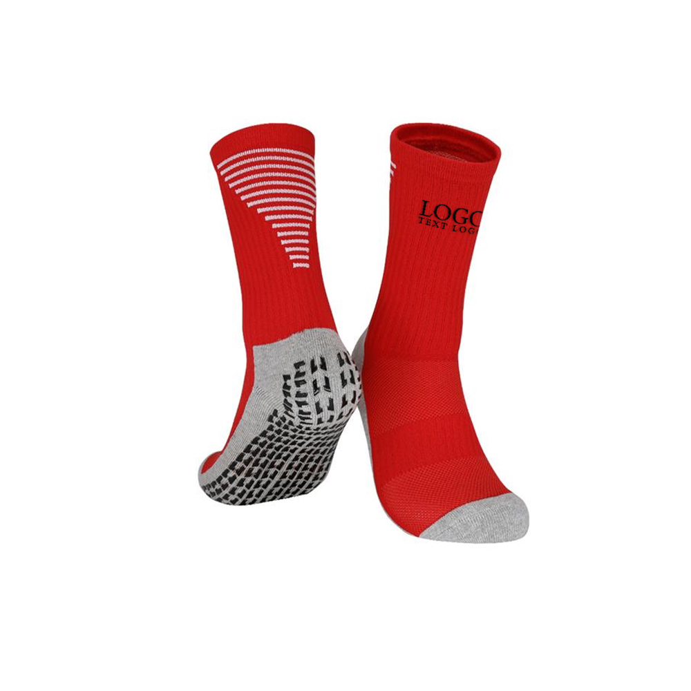 Red Gripper Athletic Non-Slip Socks With Logo