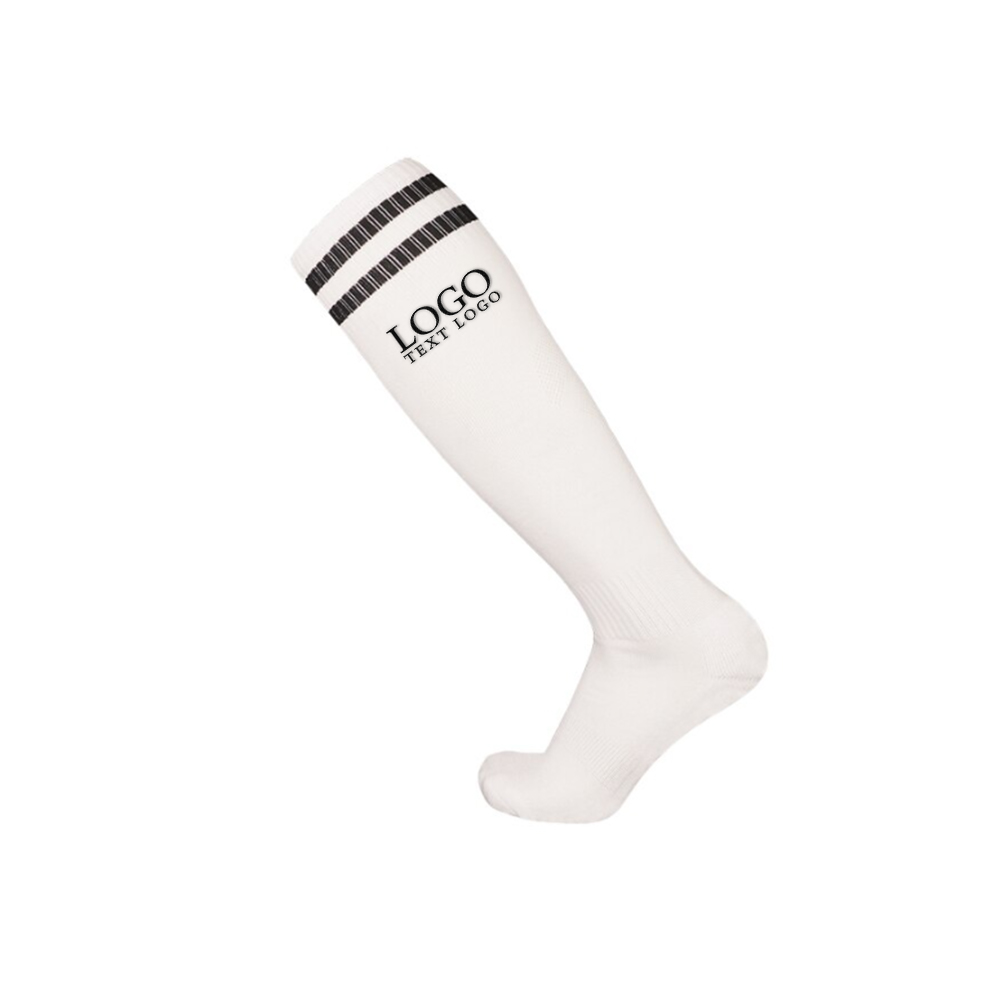 White-Black Customized Sports Tube Socks With Logo