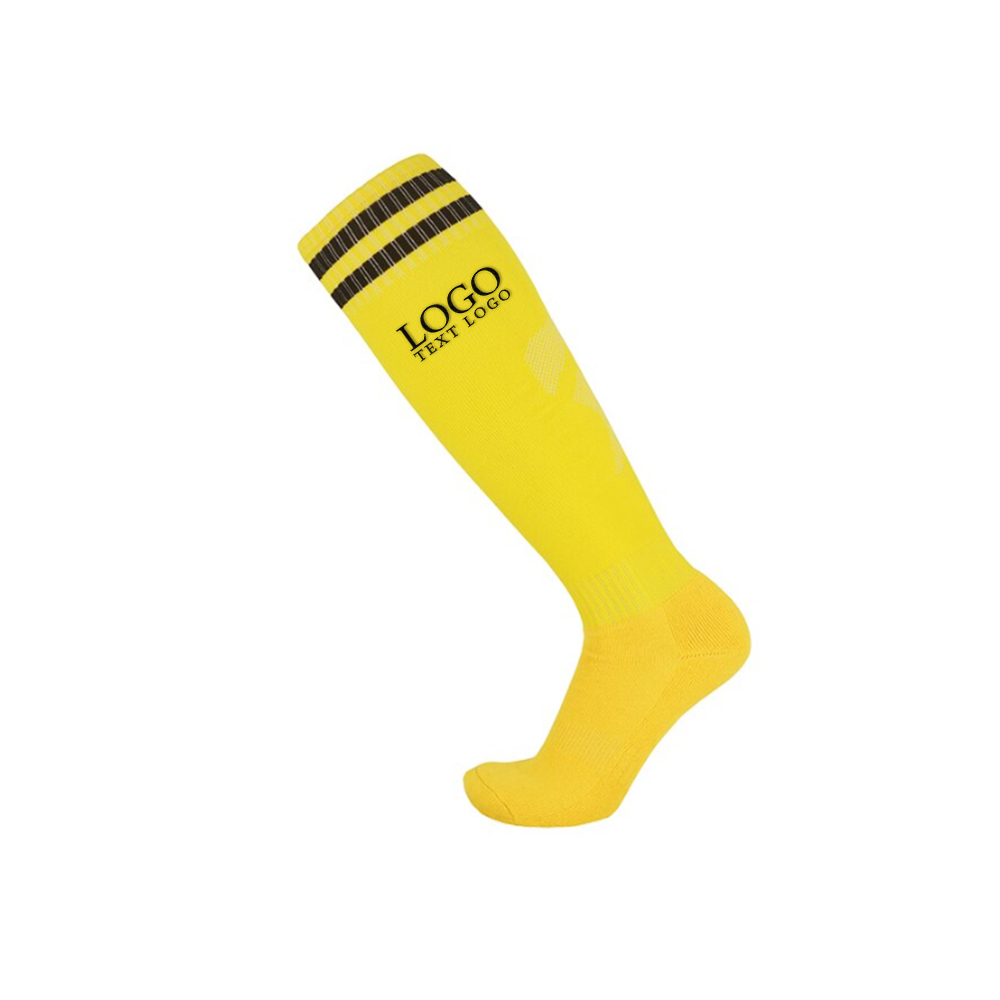 Yellow-Black Customized Sports Tube Socks With Logo