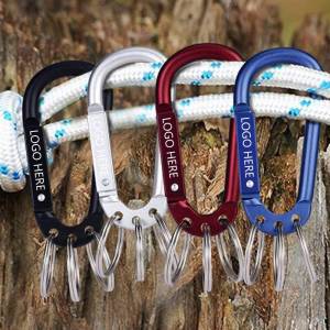 Triple Split Ring Carabiner Keychain