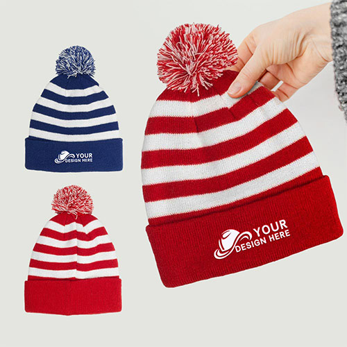 Promotional Ouray Two Tone Rib Knit Beanies