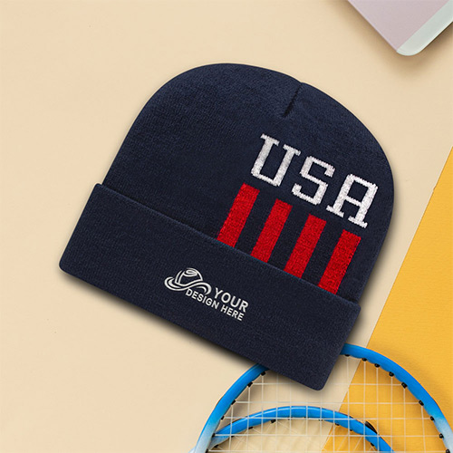 Promotional Patriotic Knit Cap with Cuff