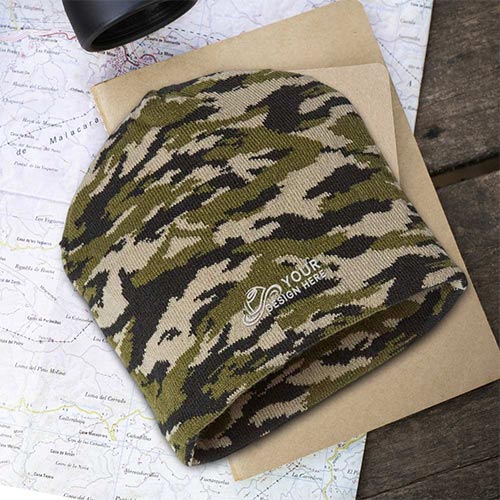 Promotional Vintage Tiger Camo Knit Beanie