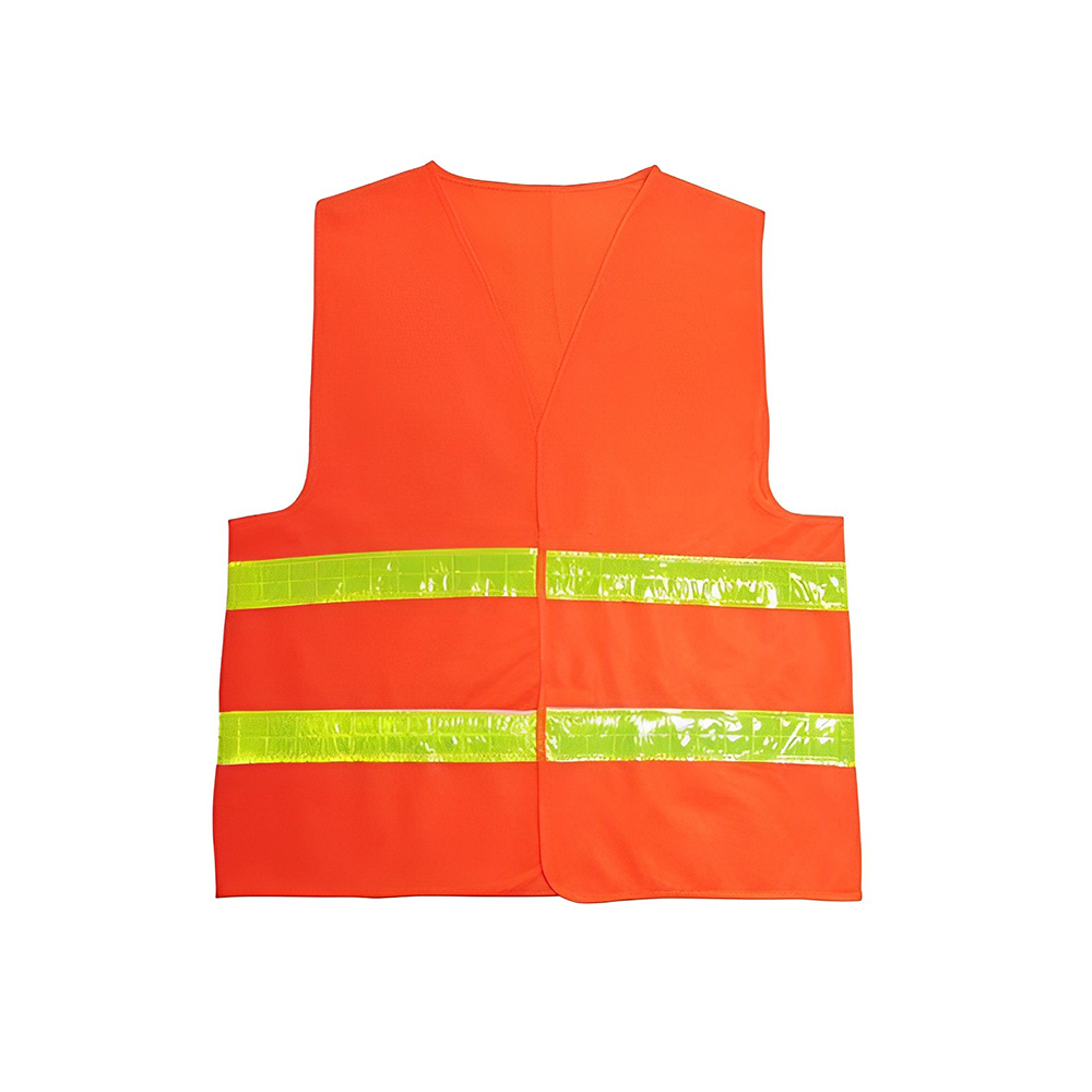 Adult 100% Polyester Safety Reflective Vest Orange